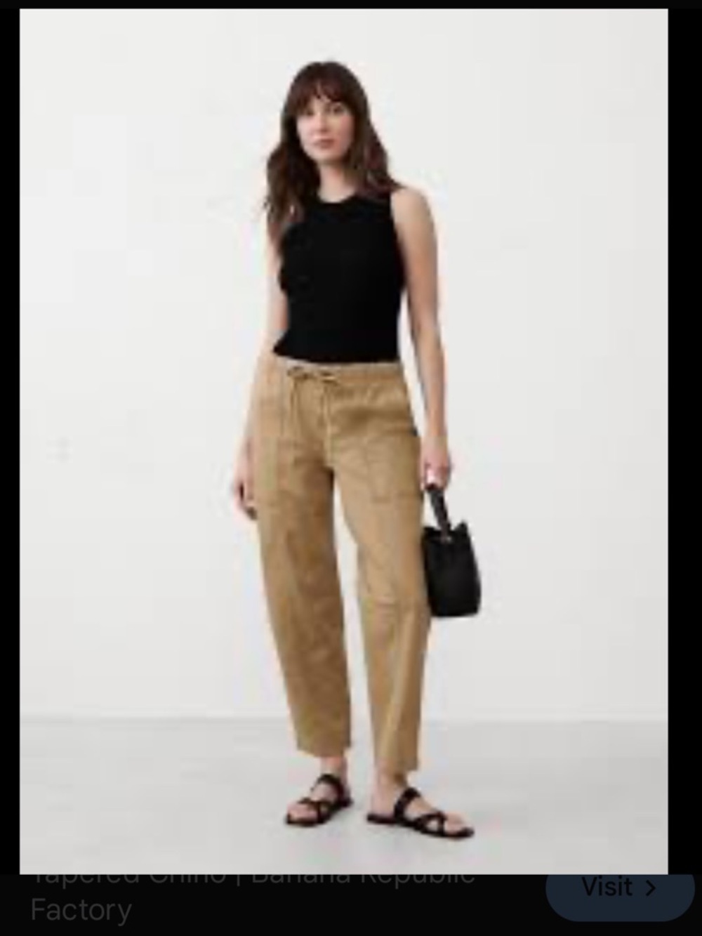 Banana Republic Tan Drawstring Tapered Track Pants